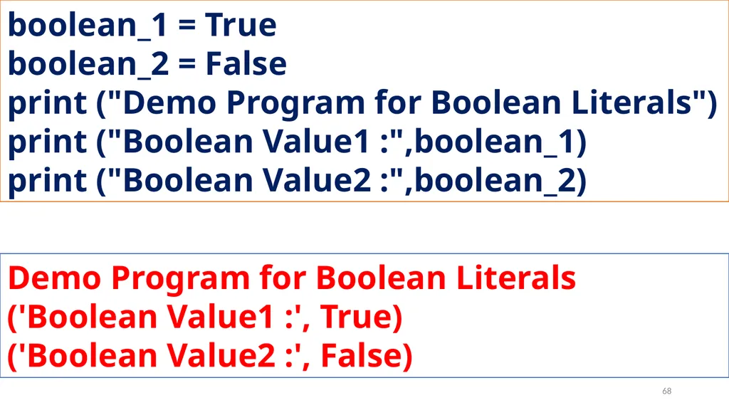 1 PROGRAMMING IN PYTHON PYTHON VARIABLES AND - slide 68 of 85