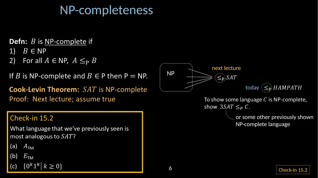 18.404/6.840 Lecture 15 1 Quick Review NP = All - slide 6 of 10