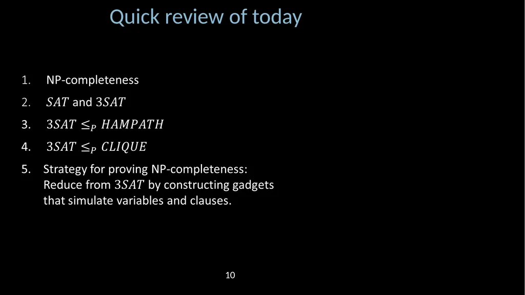 18.404/6.840 Lecture 15 1 Quick Review NP = All - slide 9 of 10