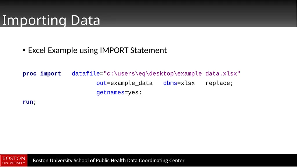 Data Manipulation in SAS CTSI BERD Core Seminar - slide 9 of 42