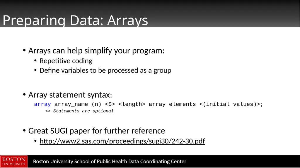 Data Manipulation in SAS CTSI BERD Core Seminar - slide 16 of 42