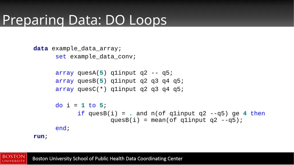 Data Manipulation in SAS CTSI BERD Core Seminar - slide 20 of 42