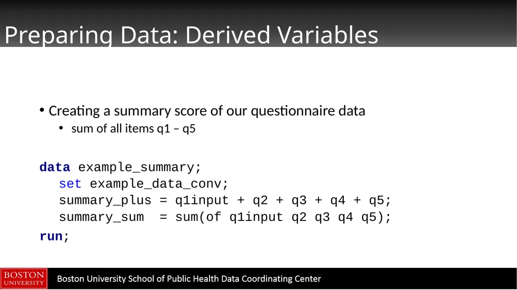 Data Manipulation in SAS CTSI BERD Core Seminar - slide 22 of 42