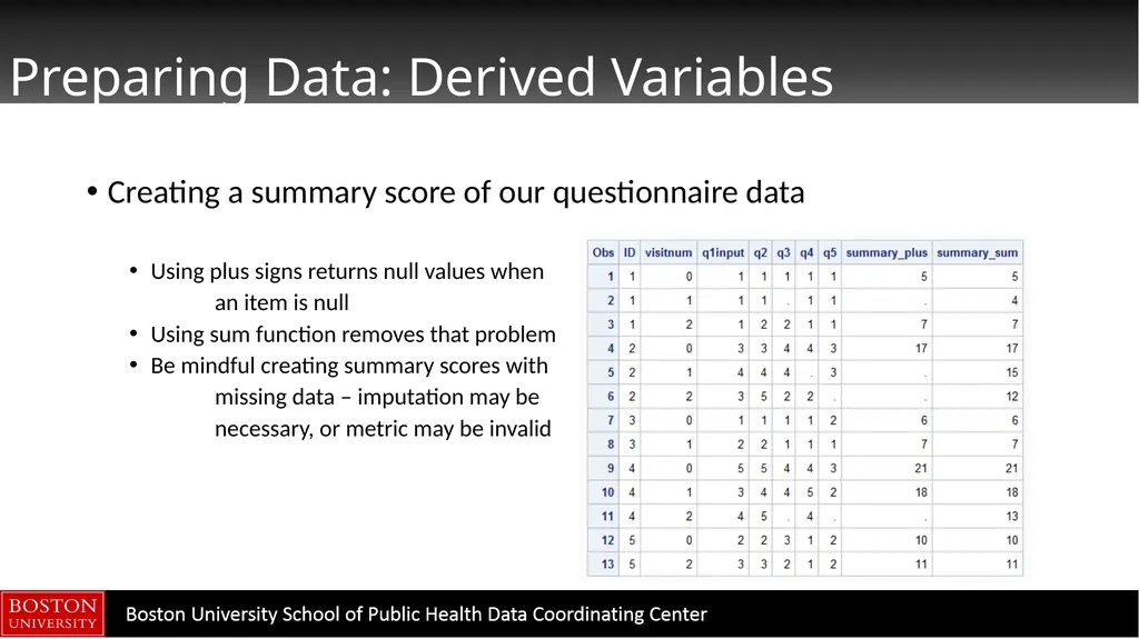 Data Manipulation in SAS CTSI BERD Core Seminar - slide 23 of 42