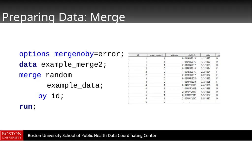 Data Manipulation in SAS CTSI BERD Core Seminar - slide 27 of 42