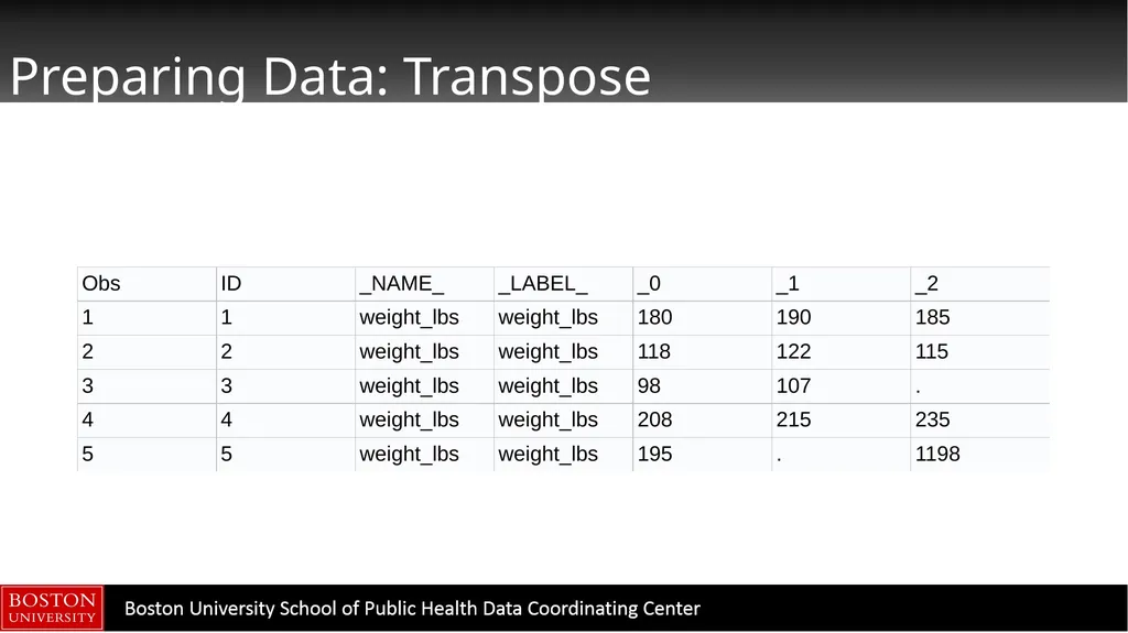 Data Manipulation in SAS CTSI BERD Core Seminar - slide 33 of 42
