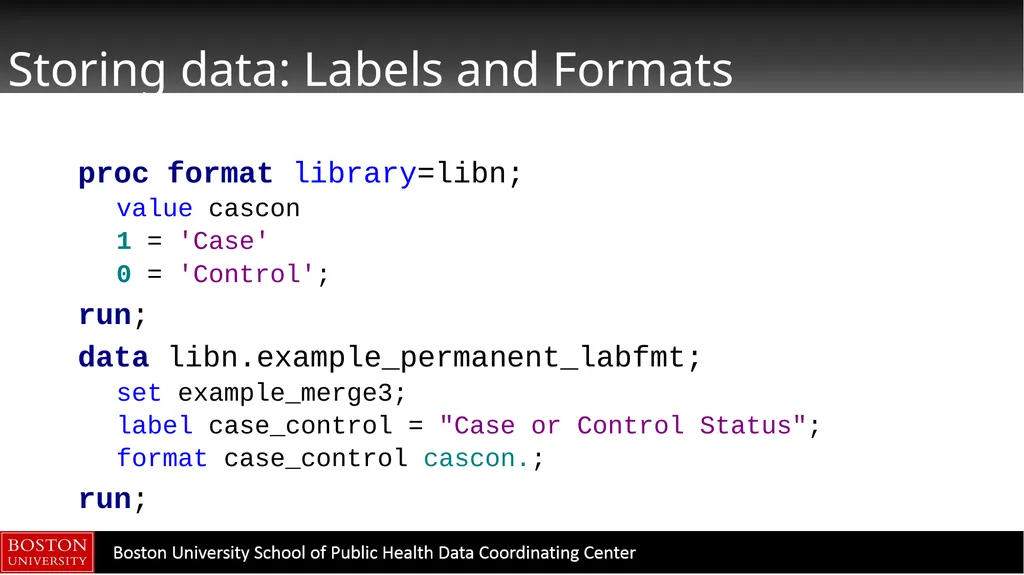 Data Manipulation in SAS CTSI BERD Core Seminar - slide 35 of 42