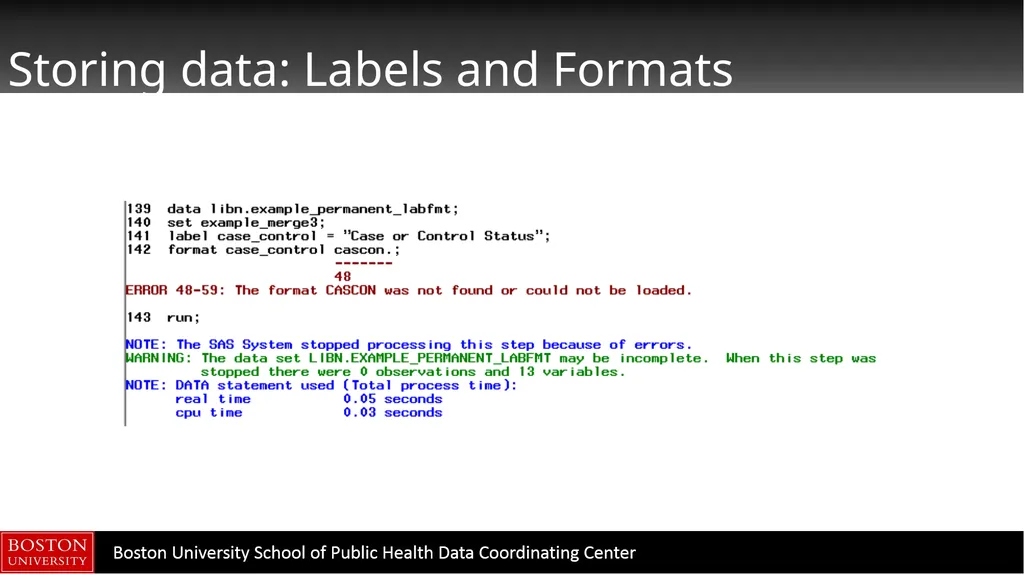 Data Manipulation in SAS CTSI BERD Core Seminar - slide 36 of 42