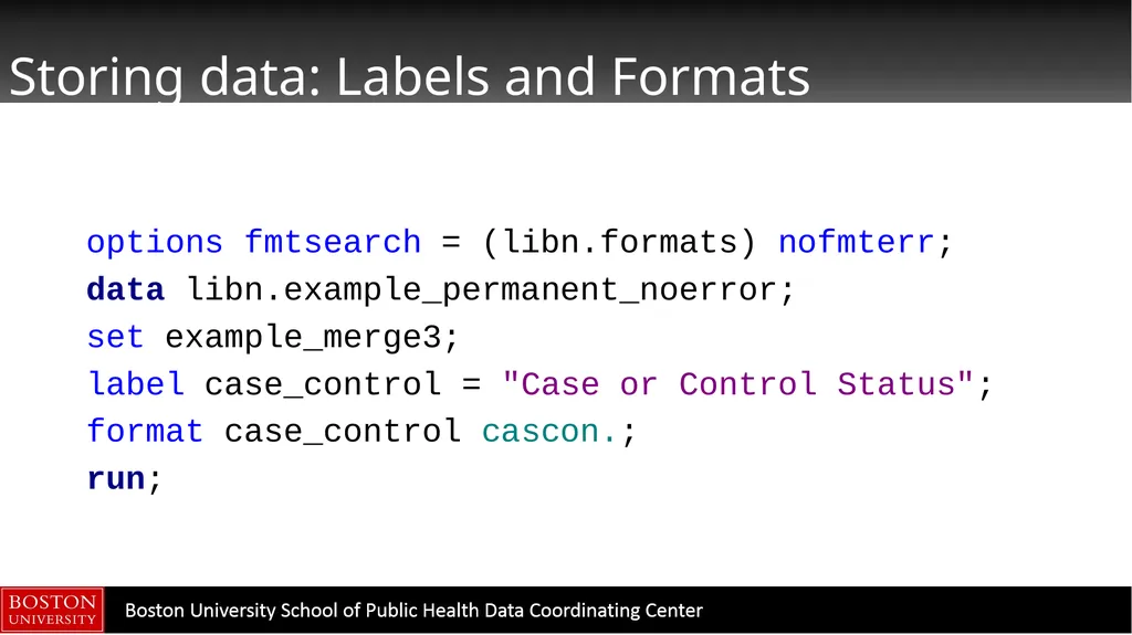 Data Manipulation in SAS CTSI BERD Core Seminar - slide 37 of 42