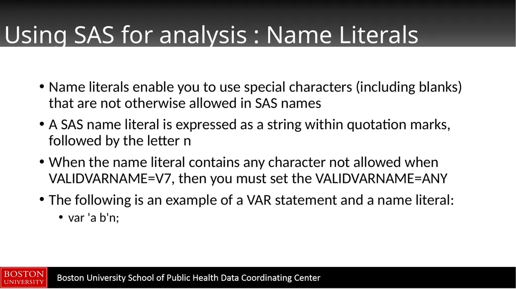 Data Manipulation in SAS CTSI BERD Core Seminar - slide 5 of 42