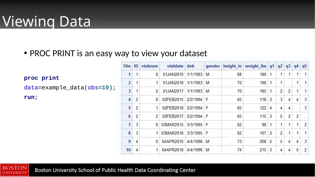 Data Manipulation in SAS CTSI BERD Core Seminar - slide 10 of 42