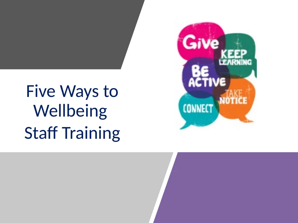 Five Ways to Wellbeing Staff Training What do you - slide 1 of 14