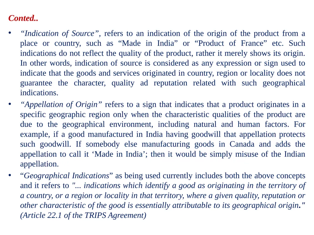 Geographical Indication of Goods: Legal Protection - slide 3 of 10