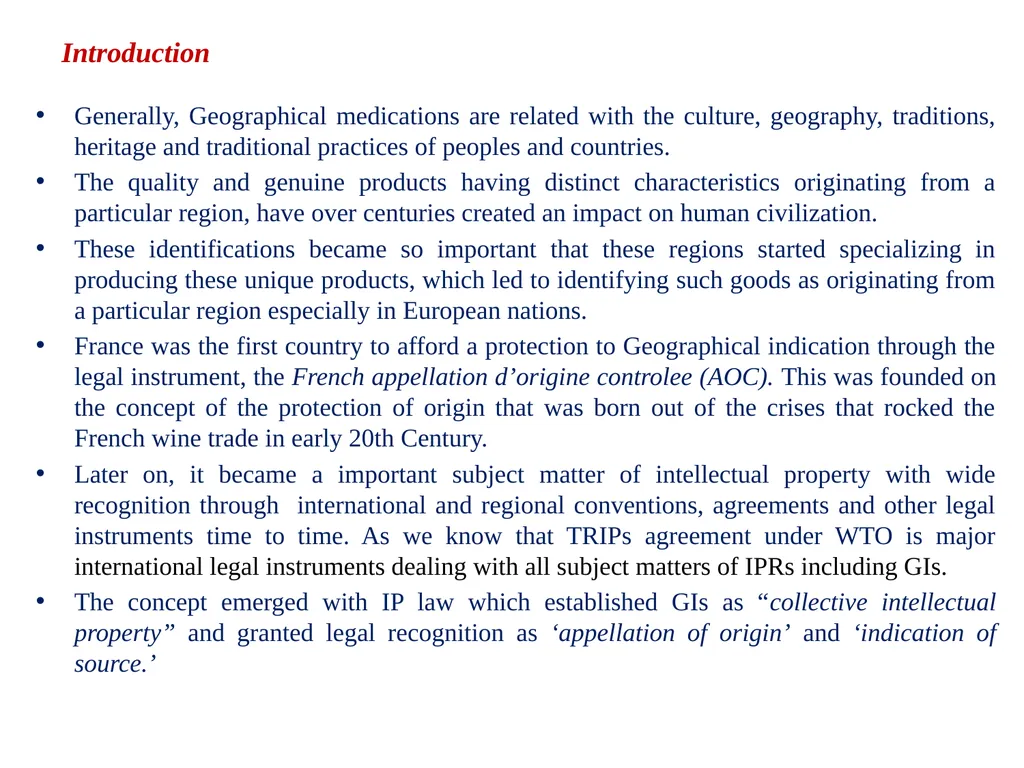 Geographical Indication of Goods: Legal Protection - slide 2 of 10