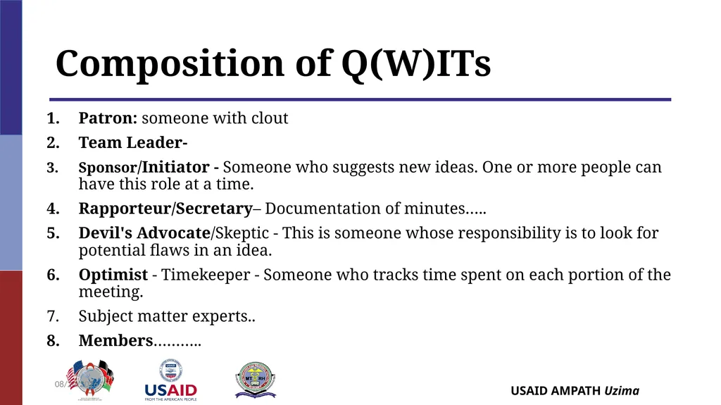Establishing QI Structures QUALITY IMPROVEMENT - slide 9 of 35