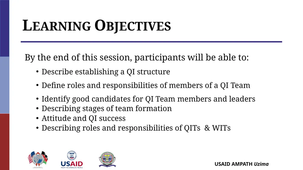 Establishing QI Structures QUALITY IMPROVEMENT - slide 2 of 35