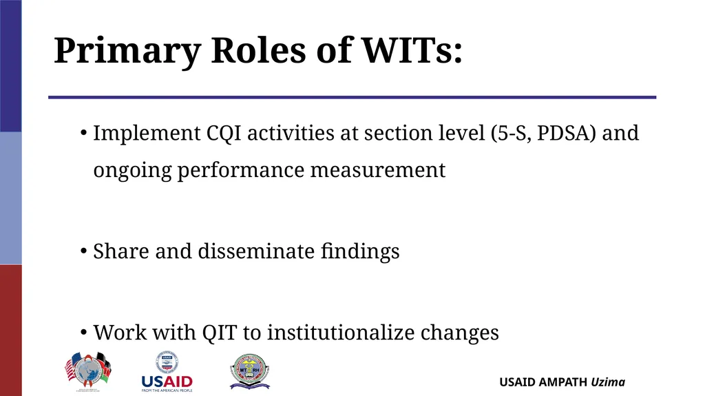 Establishing QI Structures QUALITY IMPROVEMENT - slide 7 of 35