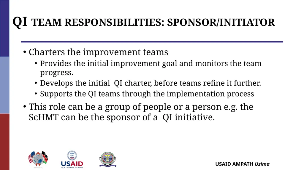 Establishing QI Structures QUALITY IMPROVEMENT - slide 10 of 35