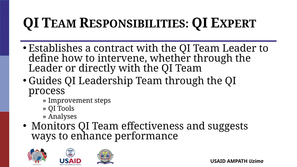 Establishing QI Structures QUALITY IMPROVEMENT - slide 12 of 35