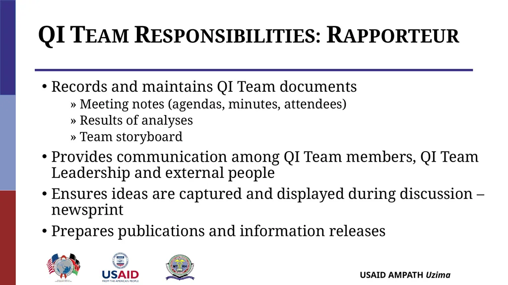 Establishing QI Structures QUALITY IMPROVEMENT - slide 14 of 35