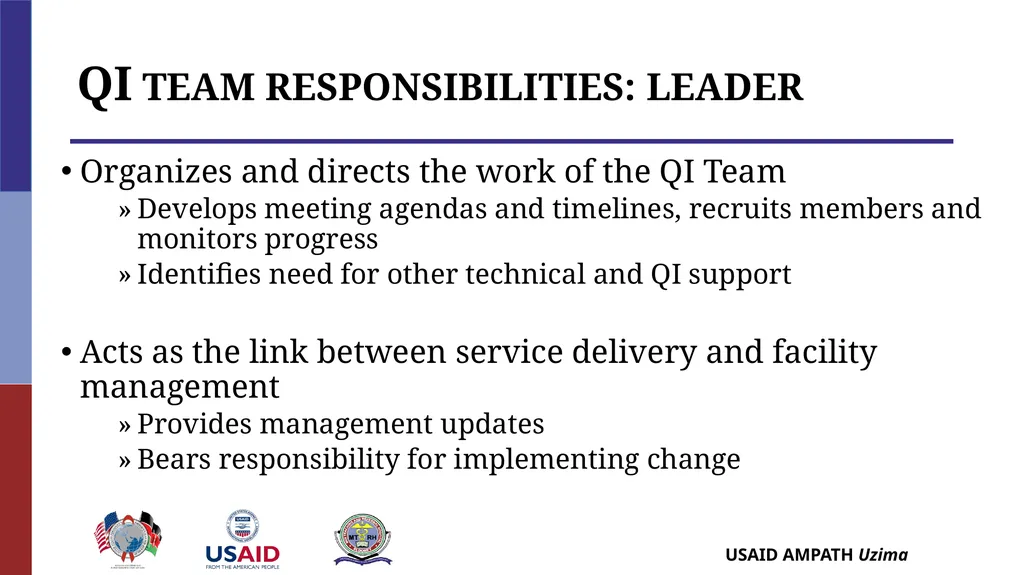 Establishing QI Structures QUALITY IMPROVEMENT - slide 11 of 35