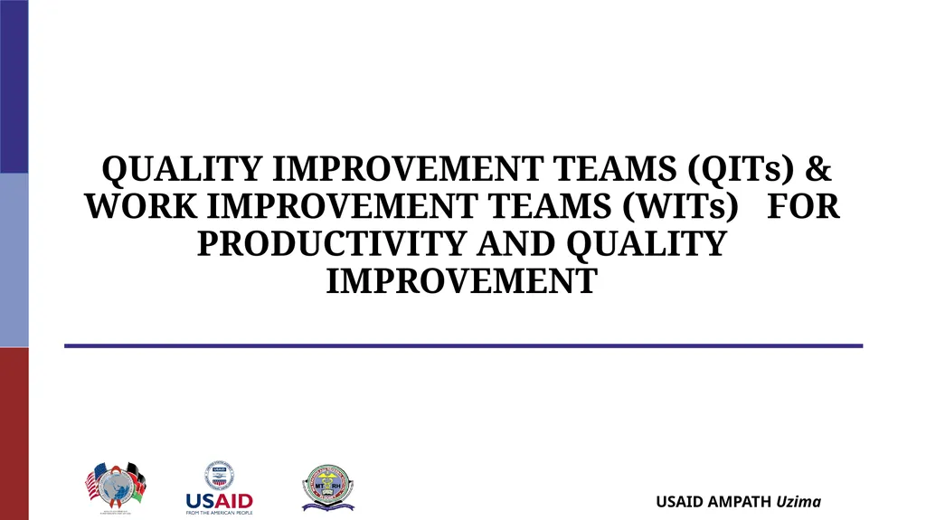 Establishing QI Structures QUALITY IMPROVEMENT - slide 15 of 35