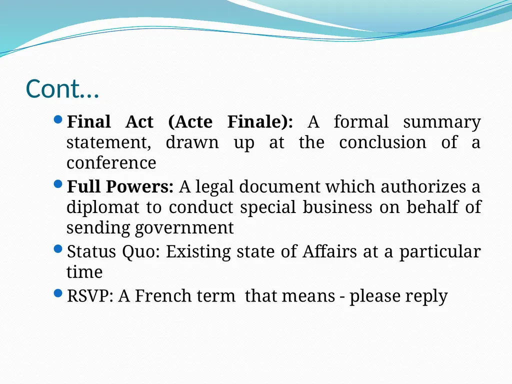 Diplomatic Etiquette First session Diplomatic - slide 10 of 19