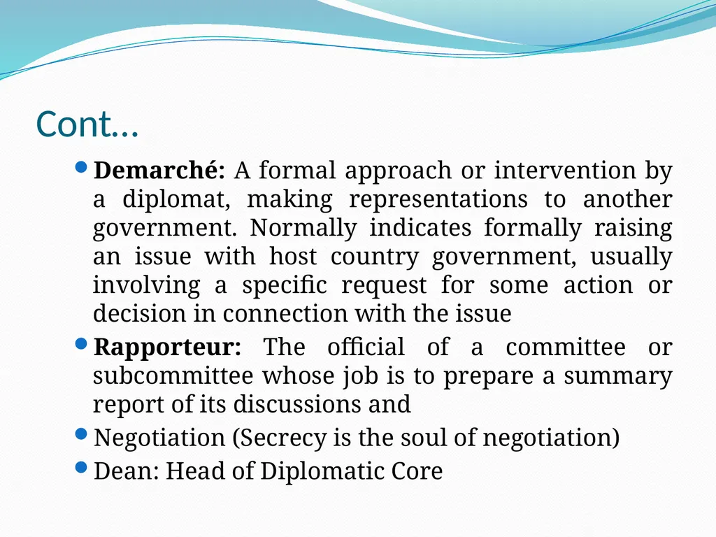 Diplomatic Etiquette First session Diplomatic - slide 14 of 19