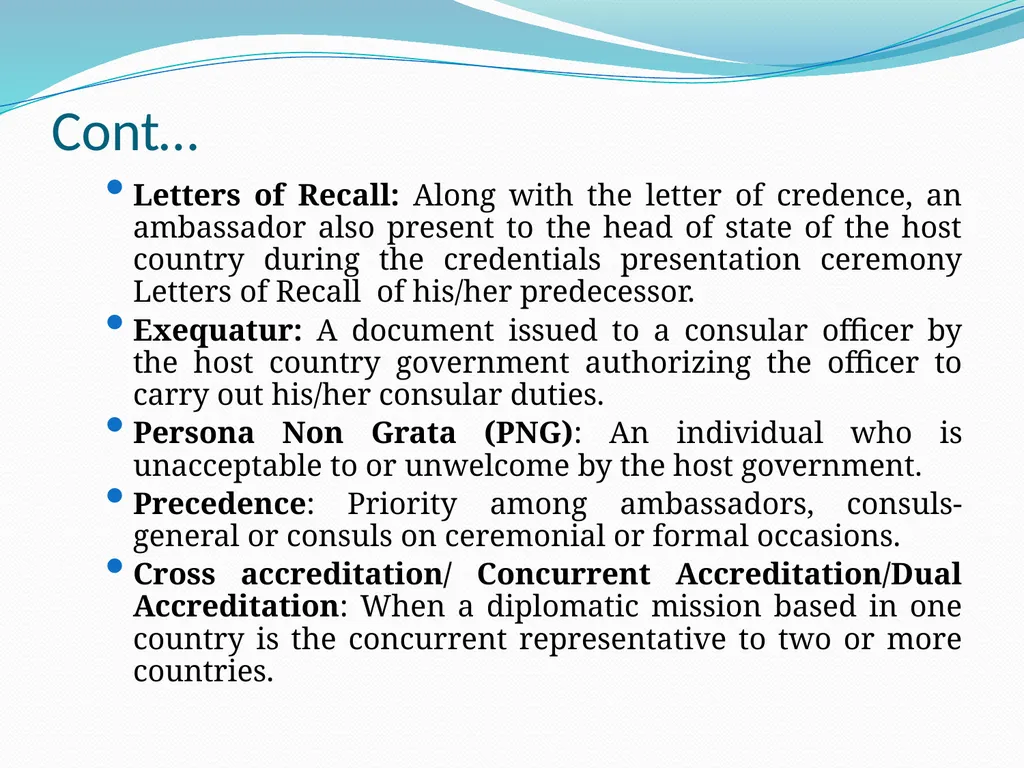 Diplomatic Etiquette First session Diplomatic - slide 7 of 19