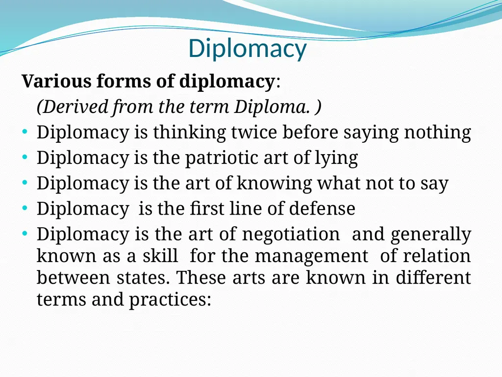 Diplomatic Etiquette First session Diplomatic - slide 16 of 19