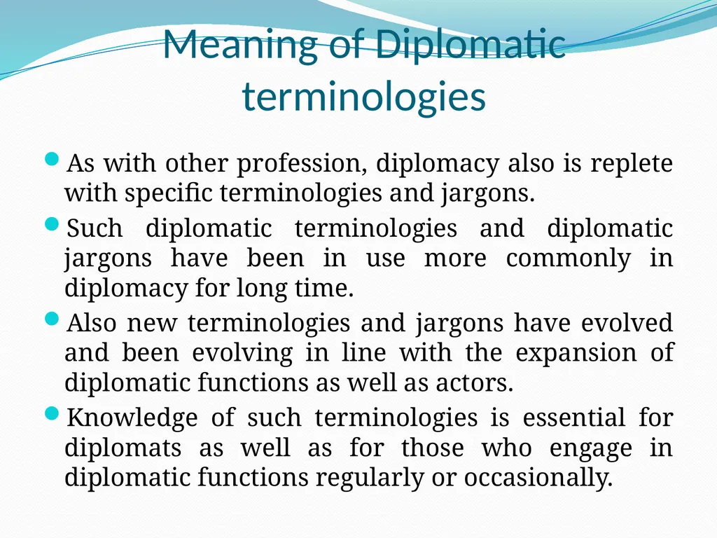 Diplomatic Etiquette First session Diplomatic - slide 2 of 19