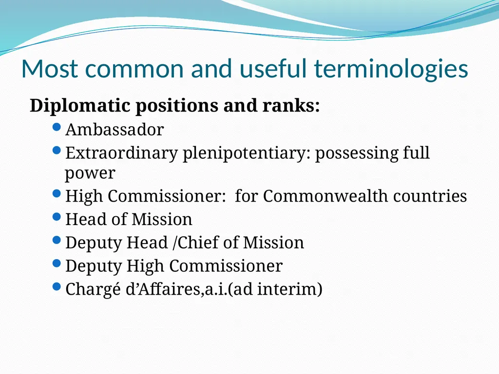 Diplomatic Etiquette First session Diplomatic - slide 4 of 19