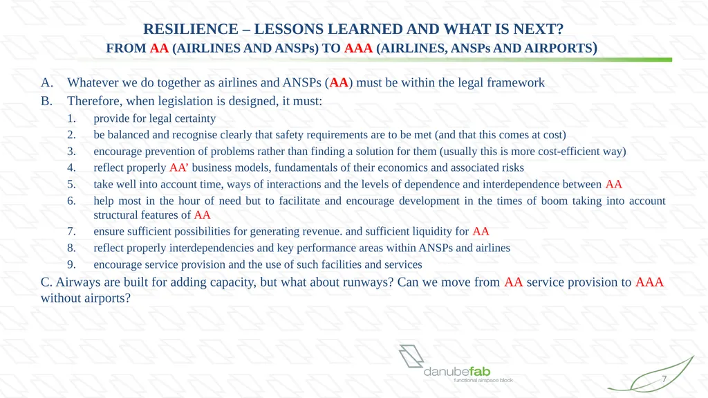 Impact of COVID pandemic on Air Navigation Service - slide 7 of 8