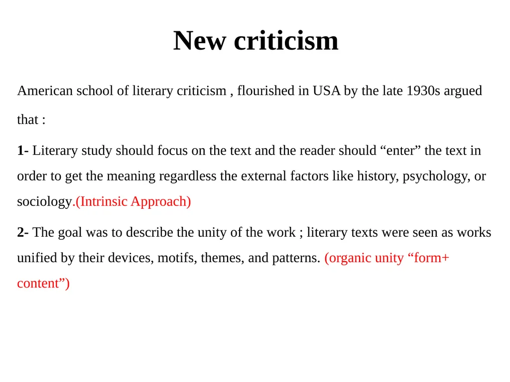 Formalism Formalism a school of literary criticism - slide 8 of 16
