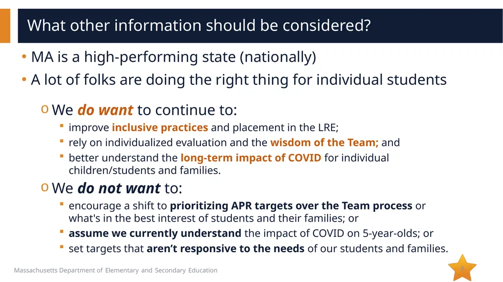 Indicator 5: Education Environments for Students - slide 8 of 11