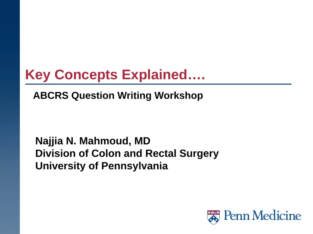 ABCRS Question Writing Workshop Key Concepts - slide 1 of 20