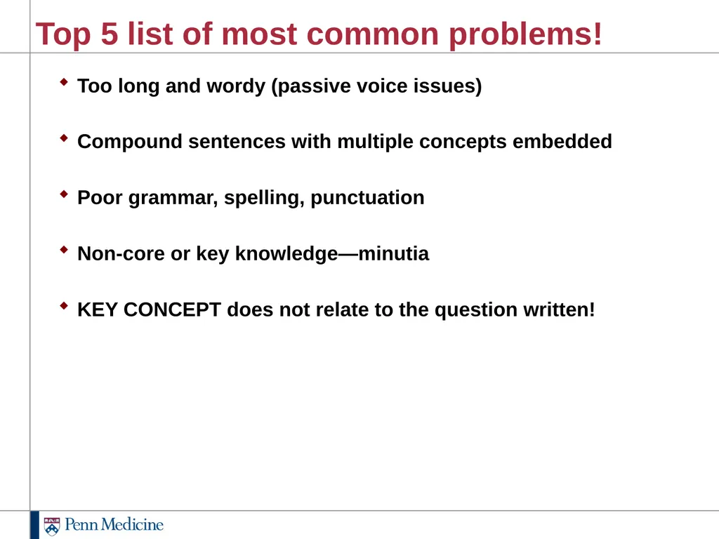 ABCRS Question Writing Workshop Key Concepts - slide 7 of 20