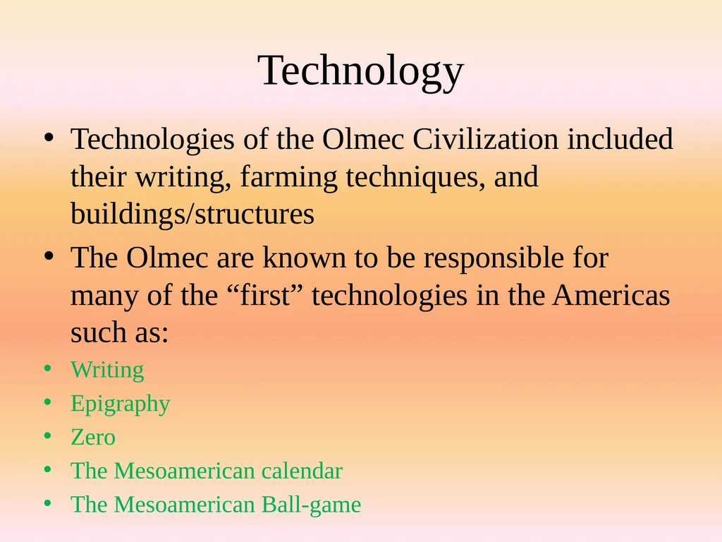 The Olmec Civilization By: Kari Seres, Ginger - slide 13 of 20