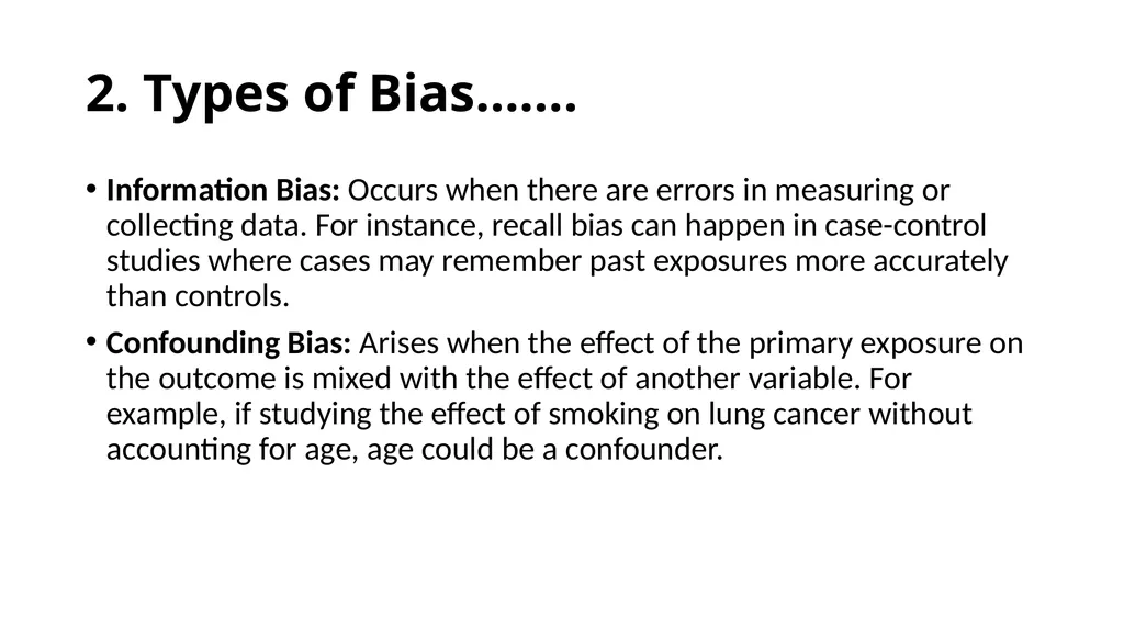 Bias in Epidemiological Studies Outline - slide 10 of 15