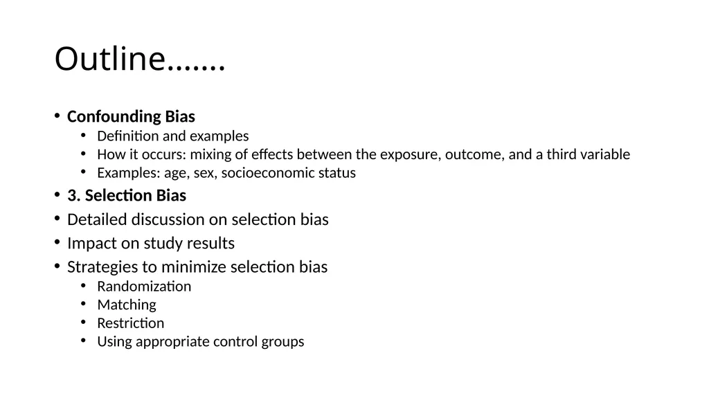 Bias in Epidemiological Studies Outline - slide 3 of 15