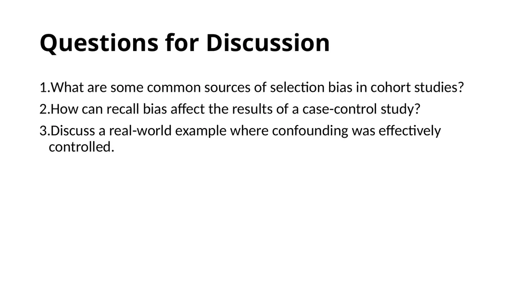 Bias in Epidemiological Studies Outline - slide 15 of 15