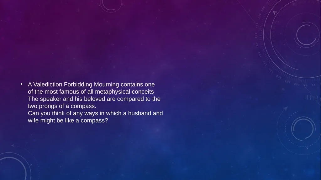 A Valediction :forbidding mourning by John donne - slide 7 of 9