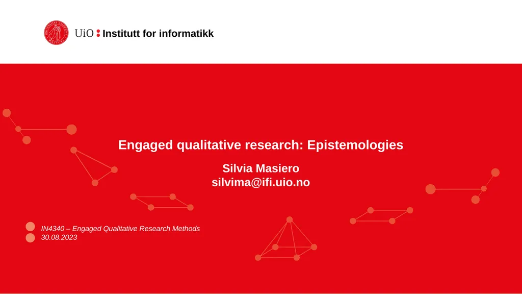 Engaged qualitative research: Epistemologies - slide 1 of 29
