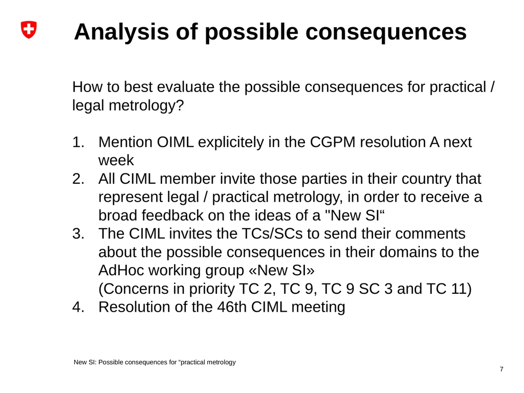New SI Possible consequences for “practical - slide 7 of 11