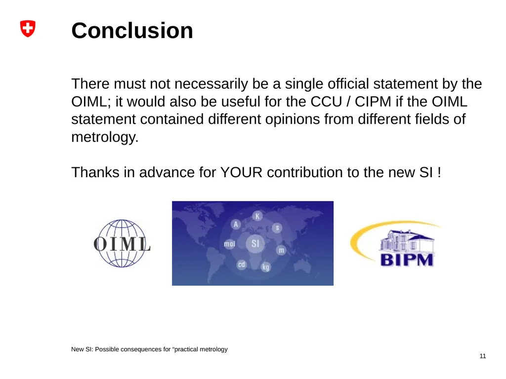 New SI Possible consequences for “practical - slide 11 of 11