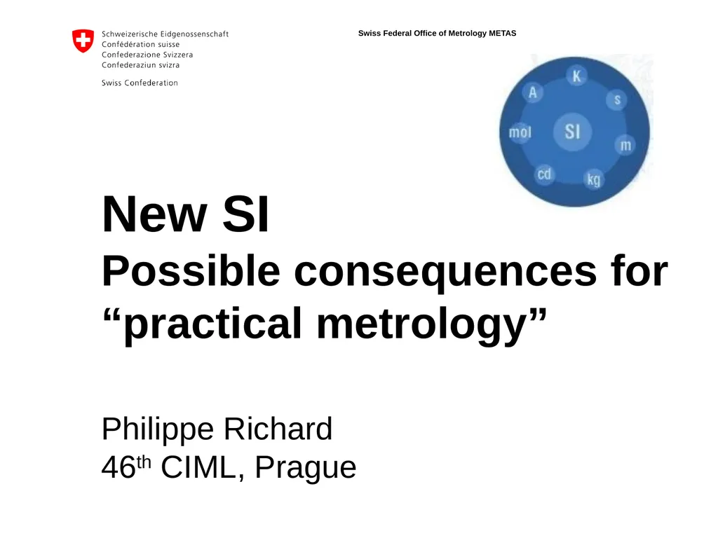 New SI Possible consequences for “practical - slide 1 of 11