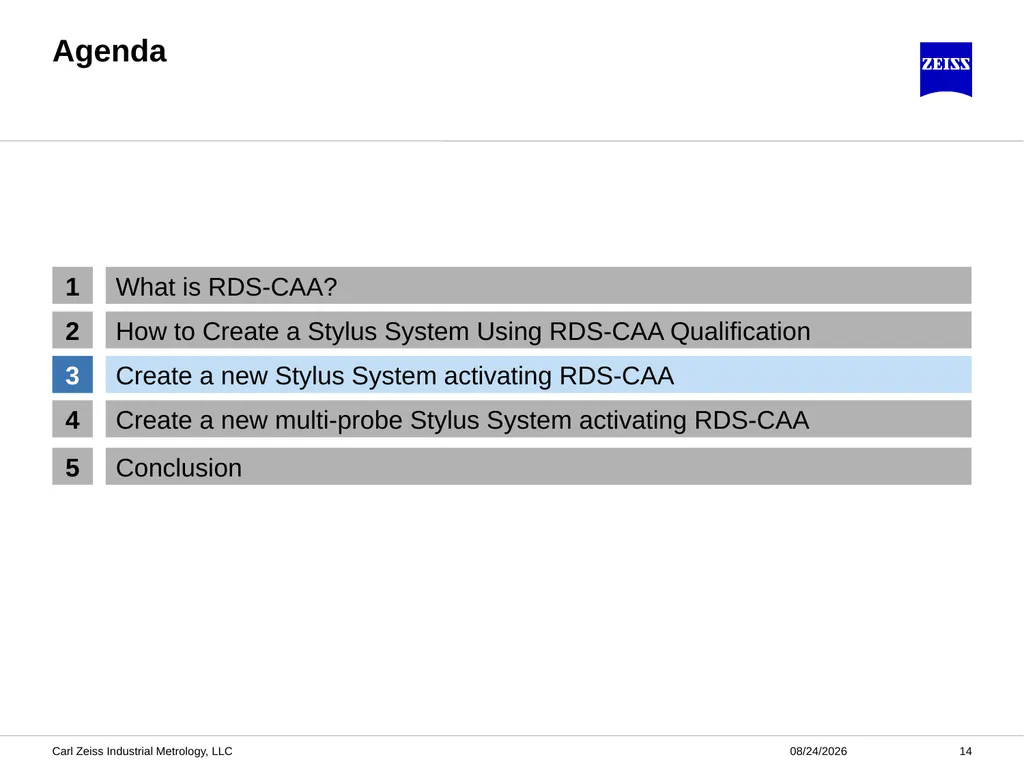 CALYPSO RDS-CAA Probe Qualification ZEISS - slide 14 of 32