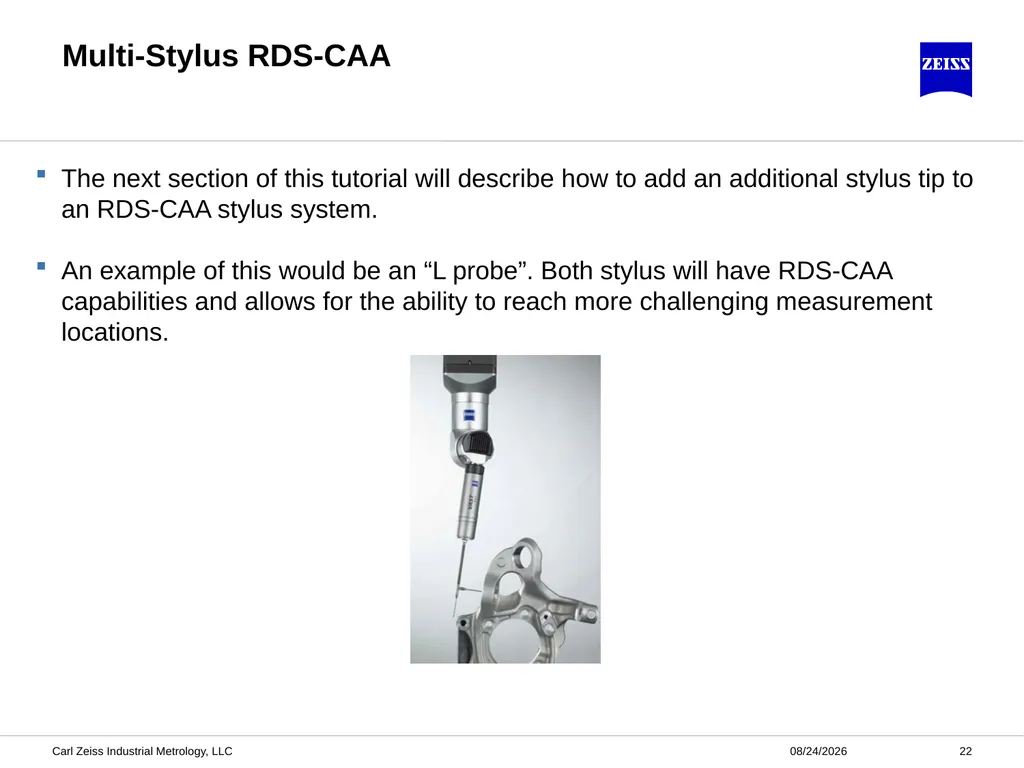 CALYPSO RDS-CAA Probe Qualification ZEISS - slide 22 of 32