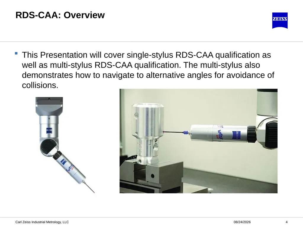 CALYPSO RDS-CAA Probe Qualification ZEISS - slide 4 of 32