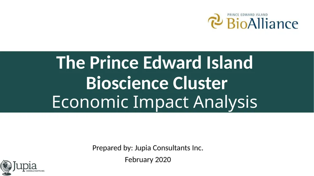 The Prince Edward Island Bioscience Cluster - slide 1 of 15